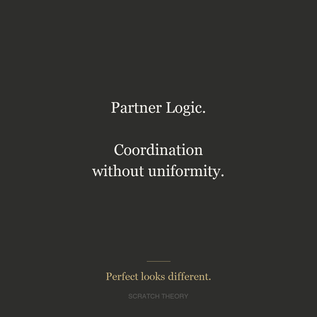 Partner Logic - Scratch Theory design concept